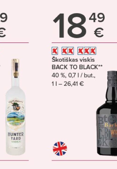 Škotiškas viskis BACK TO BLACK, 0.7 l