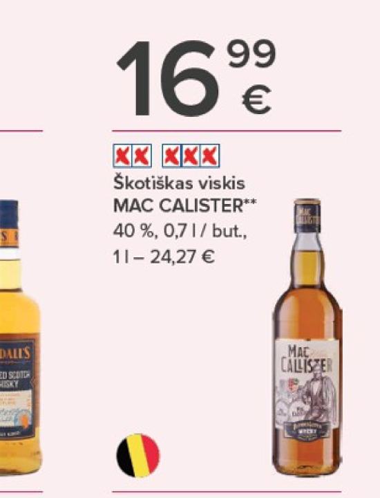 Škotiškas viskis MAC CALISTER, 0.7 l