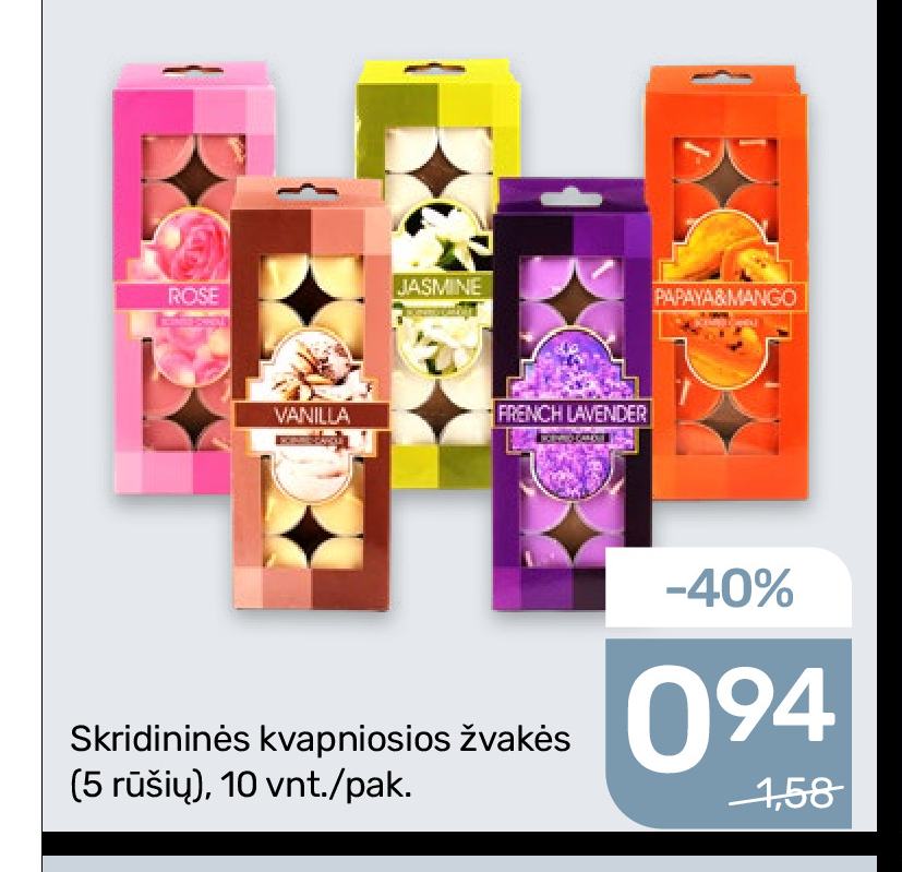 Skridininės kvapniosios žvakės, 10 vnt