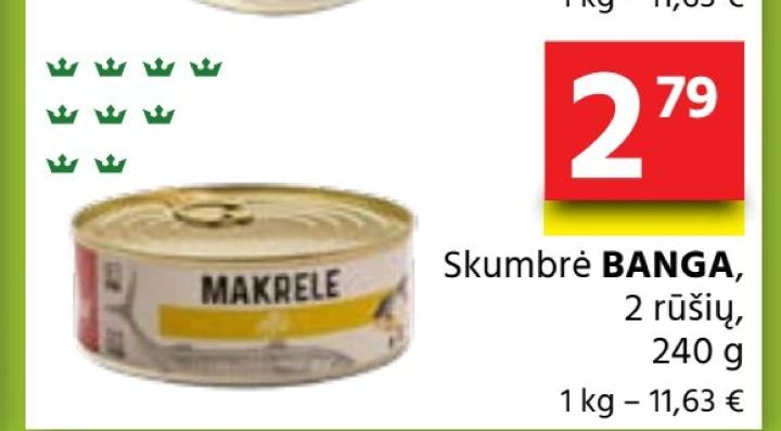 Skumbrė BANGA, 240 g