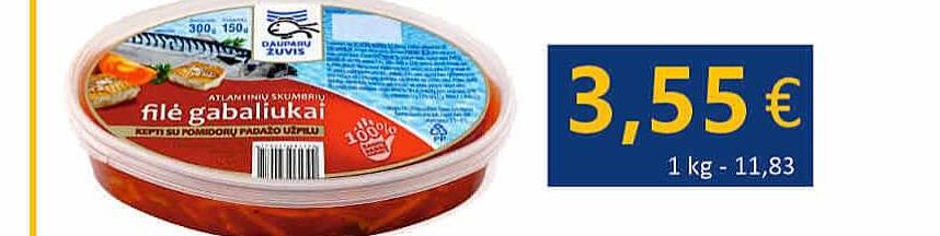 Skumbrių filė gabaliukai (kepti, pomidorų padaže), 300 g