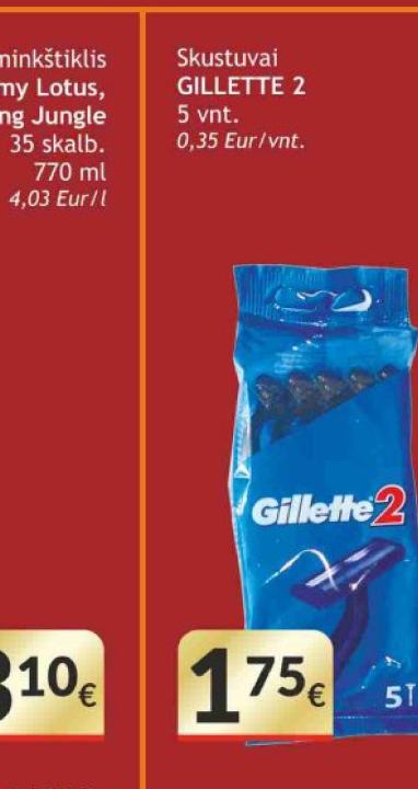 Skustuvai GILLETTE 2, 5 vnt