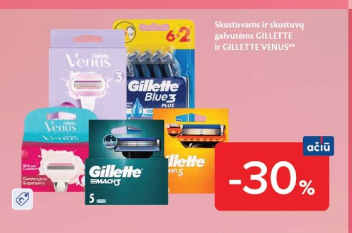 Skustuvams ir skustuvų galvutėms GILLETTE ir GILLETTE VENUS