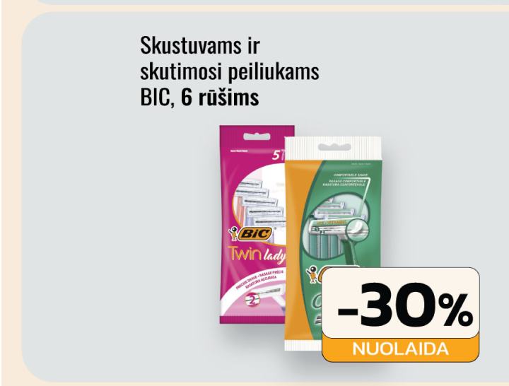 Skustuvams ir skutimosi peiliukams BIC