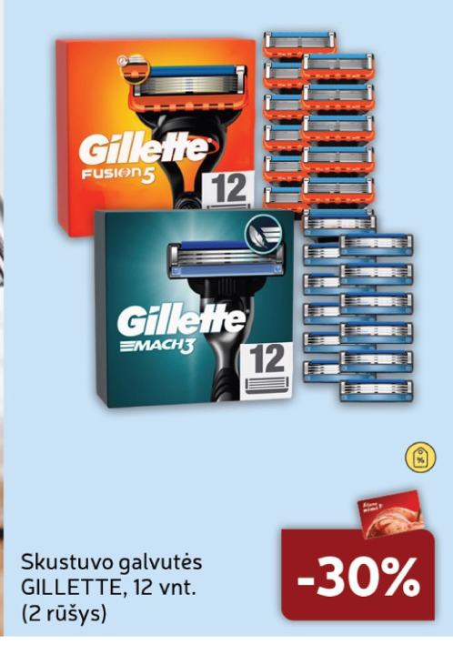 Skustuvo galvutės GILLETTE, 12 vnt
