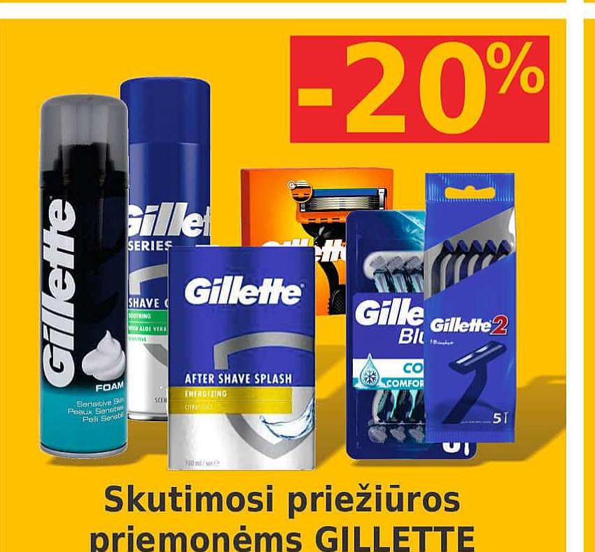 Skutimosi priežiūros priemonėms GILLETTE