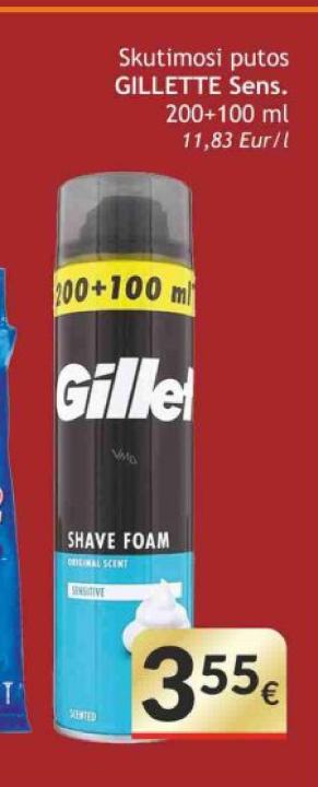 Skutimosi putos GILLETTE Sens., 100 ml