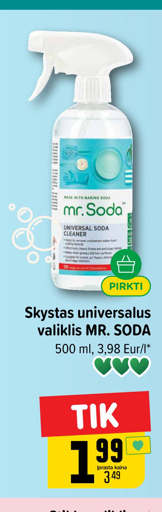 Skystas universalus valiklis MR. SODA, 500 ml