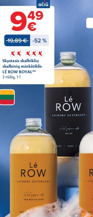 Skystasis skalbiklis; skalbinių minkštiklis LÉ ROW ROYAL, 1 l
