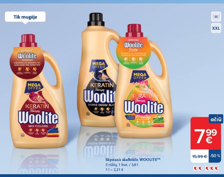 Skystasis skalbiklis WOOLITE, 3.6 l