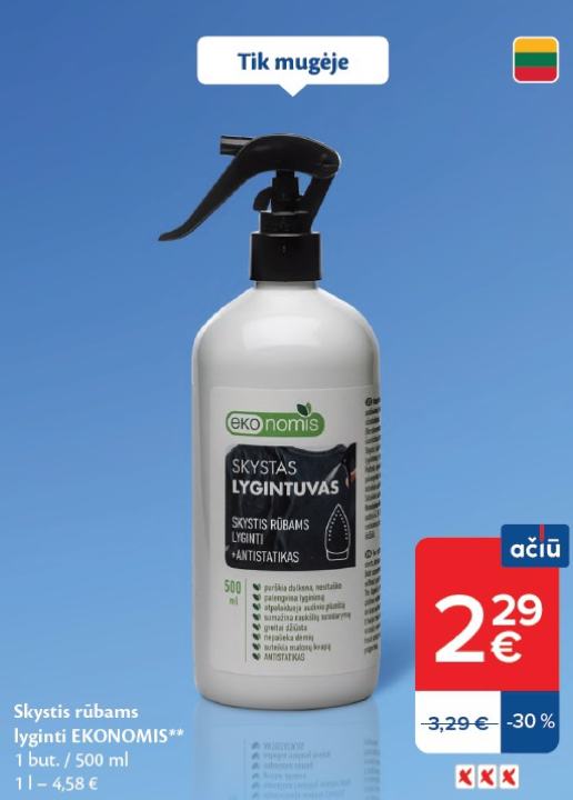 Skystis rūbams lyginti EKONOMIS, 500 ml