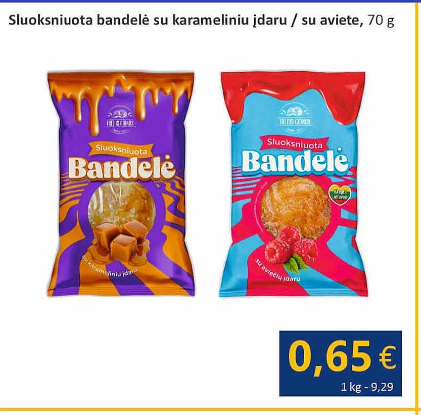Sluoksniuota bandelė su karameliniu įdaru / su aviete, 70 g