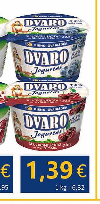 Sluoksniuotas DVARO jogurtas, 220 g