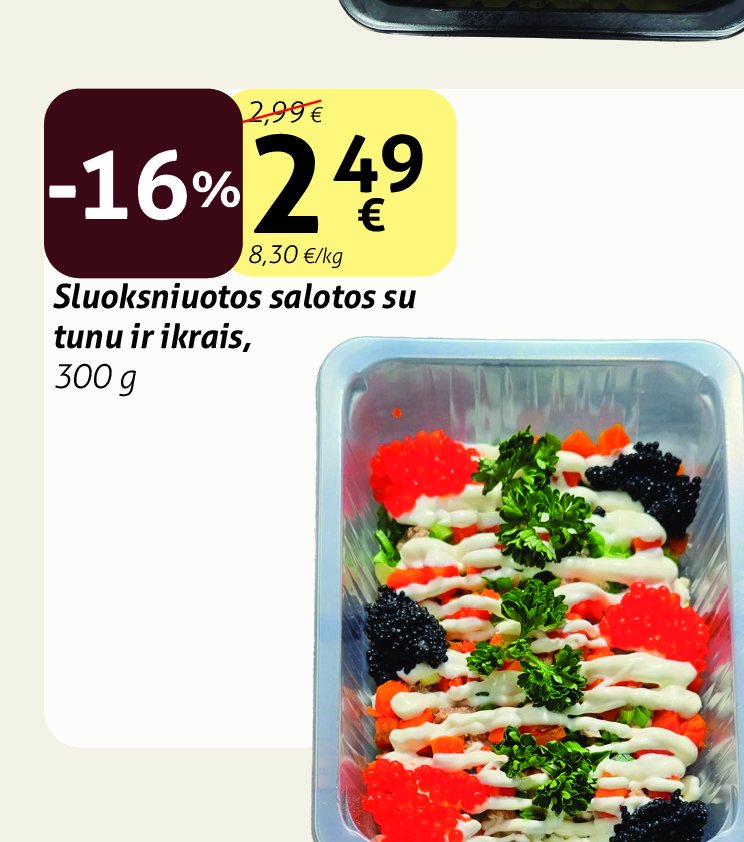 Sluoksniuotos salotos su tunu ir ikrais, 300 g
