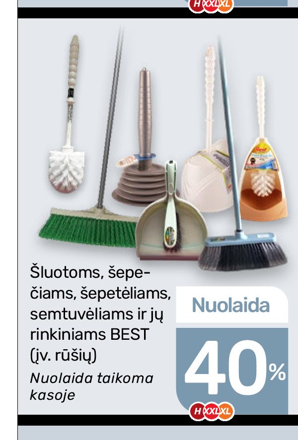 Šluotoms, šepečiams, šepetėliams, semtuvėliams ir jų rinkiniams BEST