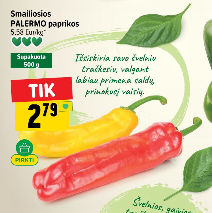 Smailiosios PALERMO paprikos, 500 g