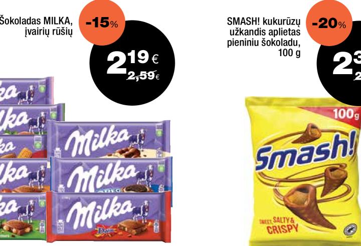 SMASH! kukurūzų užkandis aplietas pieniniu šokoladu, 100 g