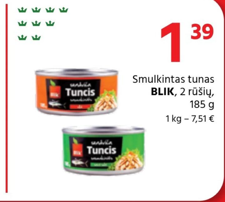 Smulkintas tunas BLIK, 185 g