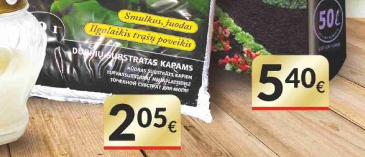 Smulkus, juodai išvalytas trašų poveikiu SUBSTRATAS KAPAMS, 20 l