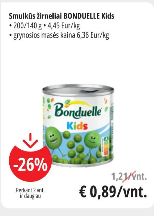 Smulkūs žirneliai BONDUELLE Kids, 140 g
