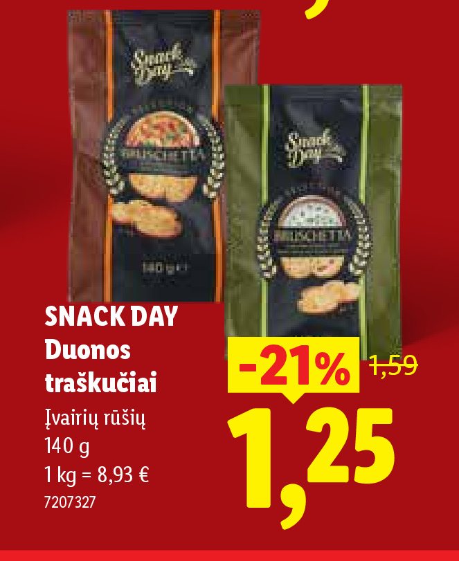SNACK DAY Duonos traškučiai, 140 g