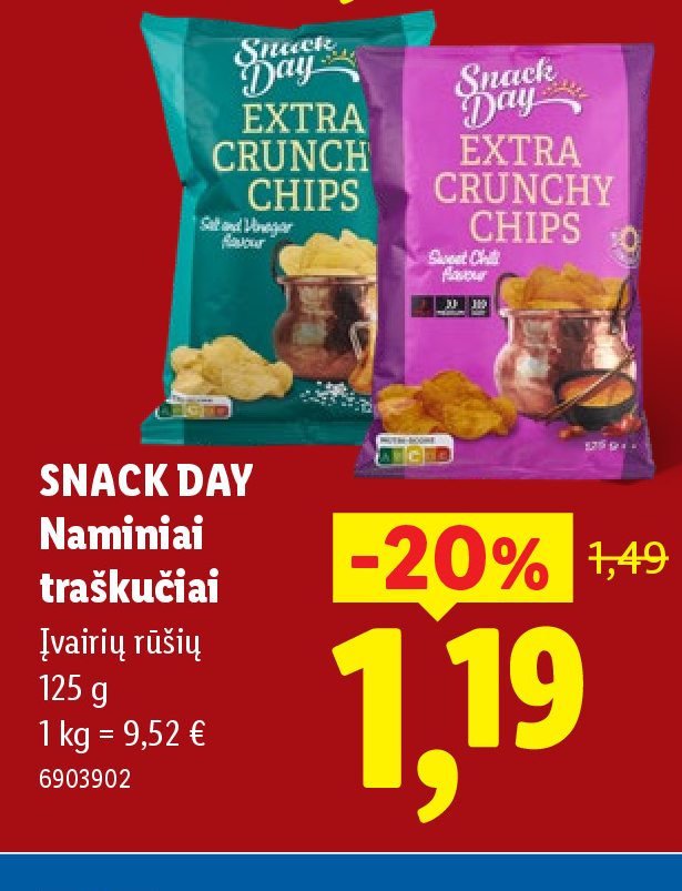 SNACK DAY Naminiai traškučiai, 125 g