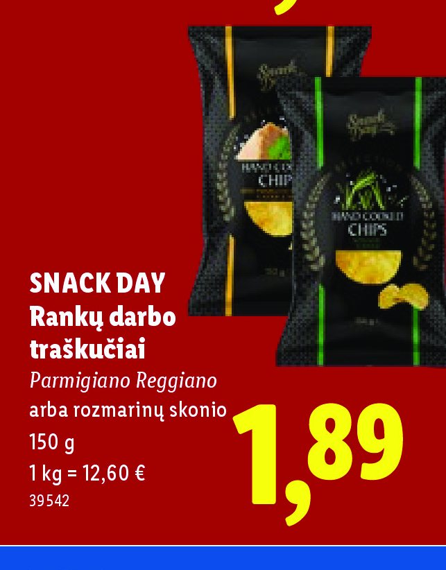 SNACK DAY Rankų darbo traškučiai, 150 g