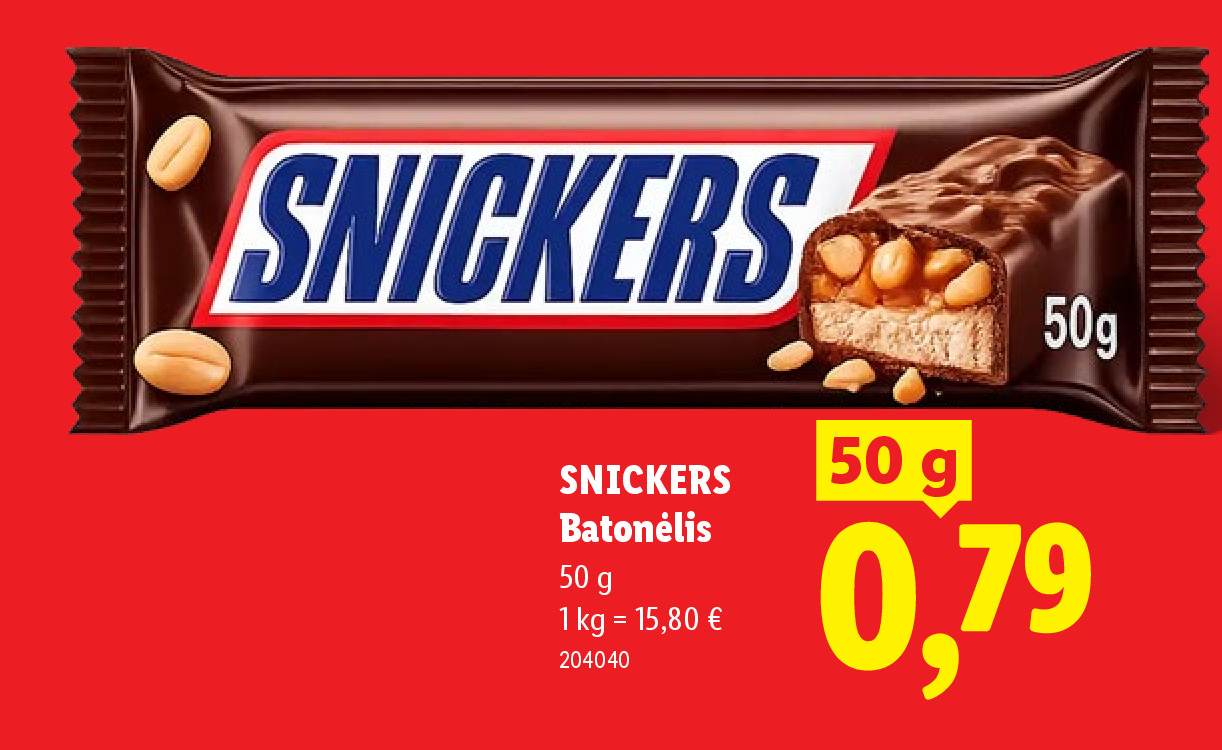 SNICKERS Batonėlis, 50 g