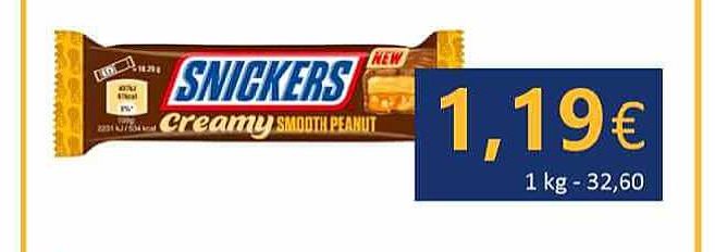 SNICKERS CREAMY su žemės riešutų kremu ir skrudintais riešutais, 36.5 g