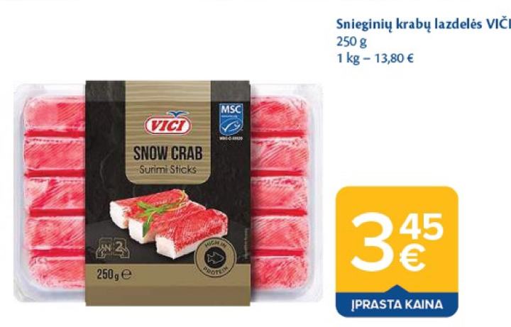 Snieginių krabų lazdelės VIČI, 250 g
