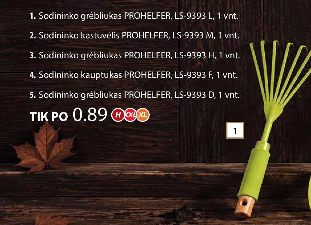 Sodininko grėbliukas PROHELFER, LS, 9393 l