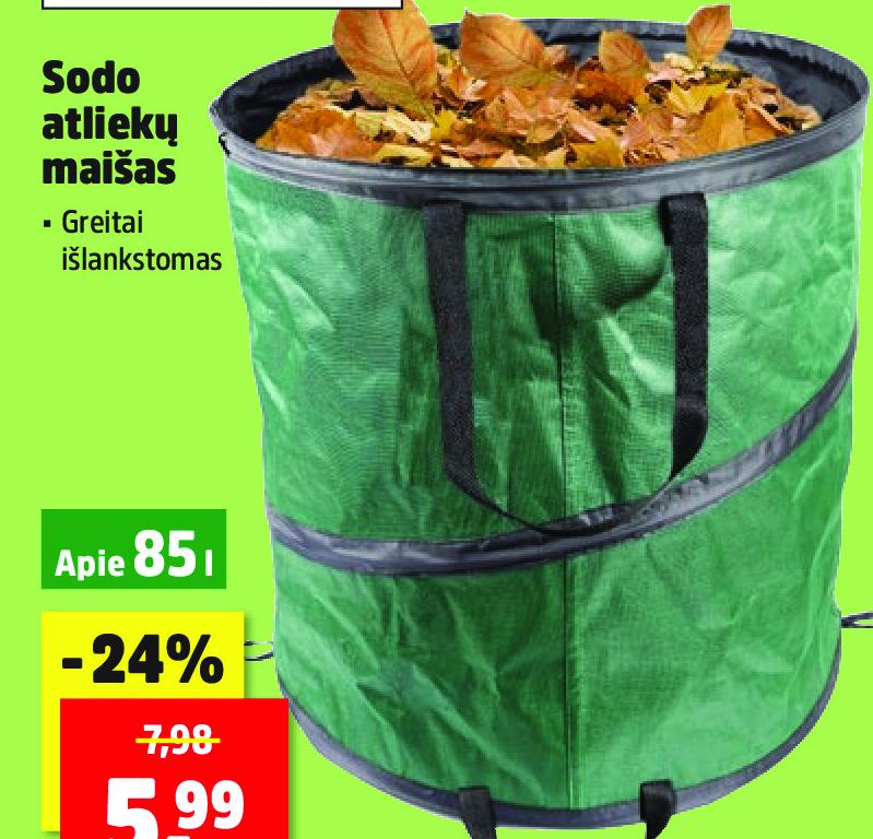 Sodo atliekų maišas, 85 l