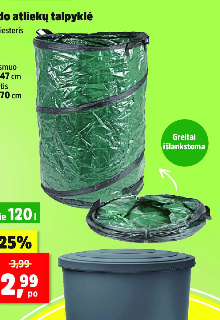 Sodo atliekų talpyklė, 120 l