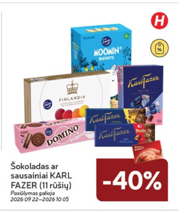 Šokoladas ar sausainiai KARL FAZER