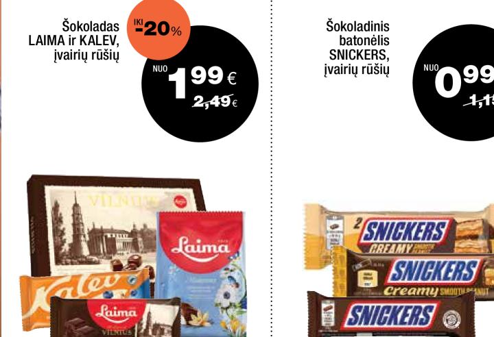 Šokoladas LAIMA ir KALEV