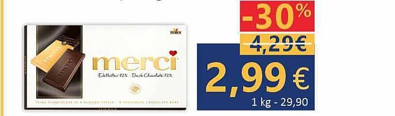 Šokoladas MERCI DARK CHOCOLATE 72%, 100 g