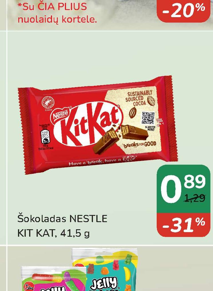 Šokoladas NESTLE KIT KAT, 41.5 g