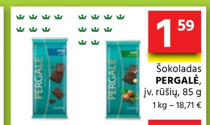 Šokoladas PERGALĖ, 85 g