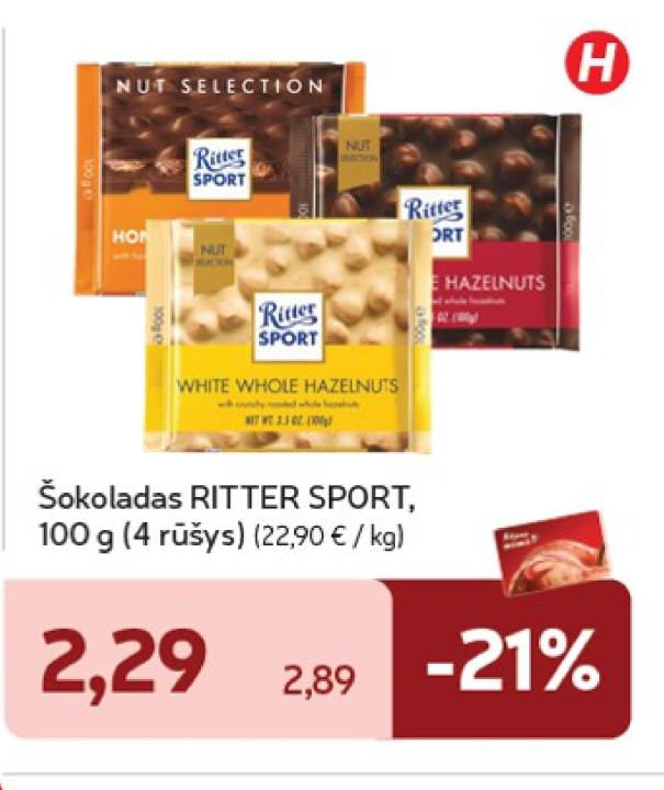 Šokoladas RITTER SPORT, 100 g