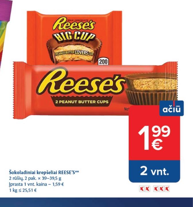 Šokoladiniai krepšeliai REESE'S, 2 pak.