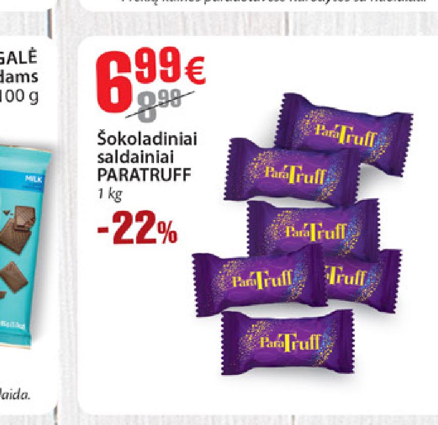 Šokoladiniai saldainiai PARATRUFF, 1 kg