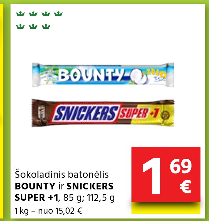 Šokoladinis batonėlis BOUNTY ir SNICKERS, 85 g