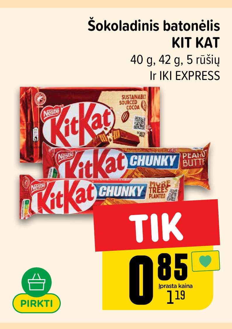 Šokoladinis batonėlis KIT KAT, 40 g