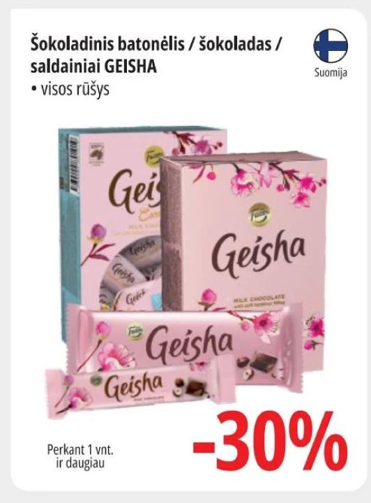 Šokoladinis batonėlis / šokoladas / saldainiai GEISHA