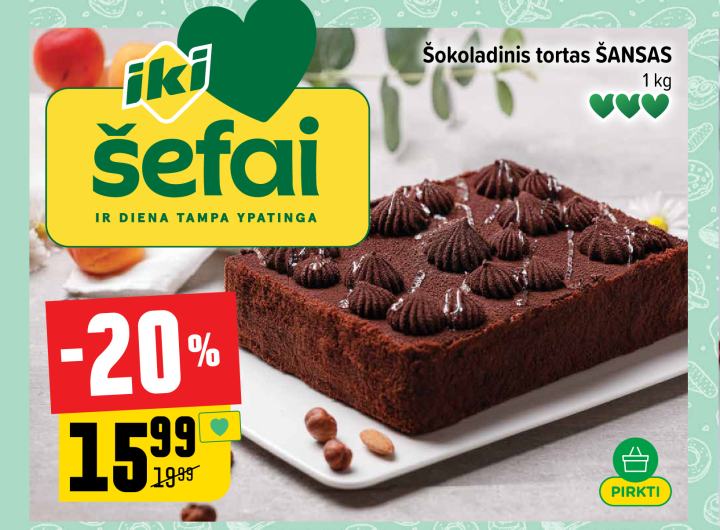 Šokoladinis tortas ŠANSAS, 1 kg