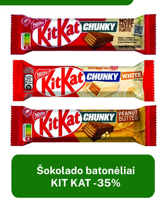 Šokolado batonėliai KIT KAT