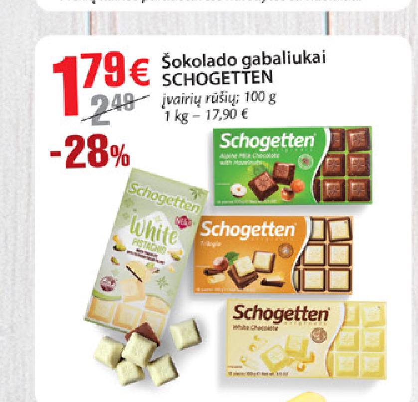 Šokolado gabaliukai SCHOGETTEN, 100 g