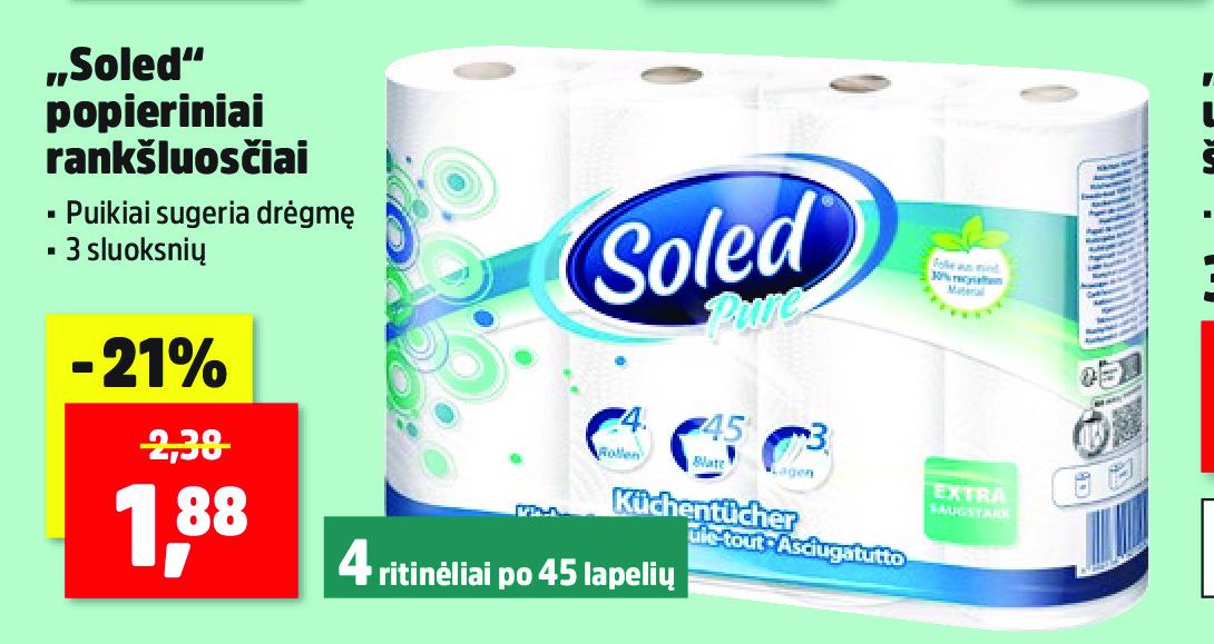 „Soled“ popieriniai rankšluosčiai