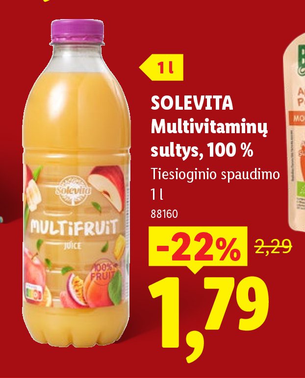 SOLEVITA Multivitaminų sultys, 100 %, 1 l