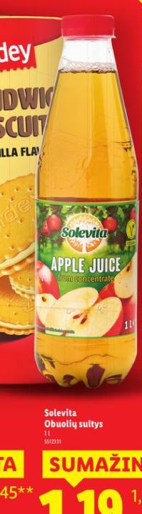 Solevita Obuolių sultys, 1 l